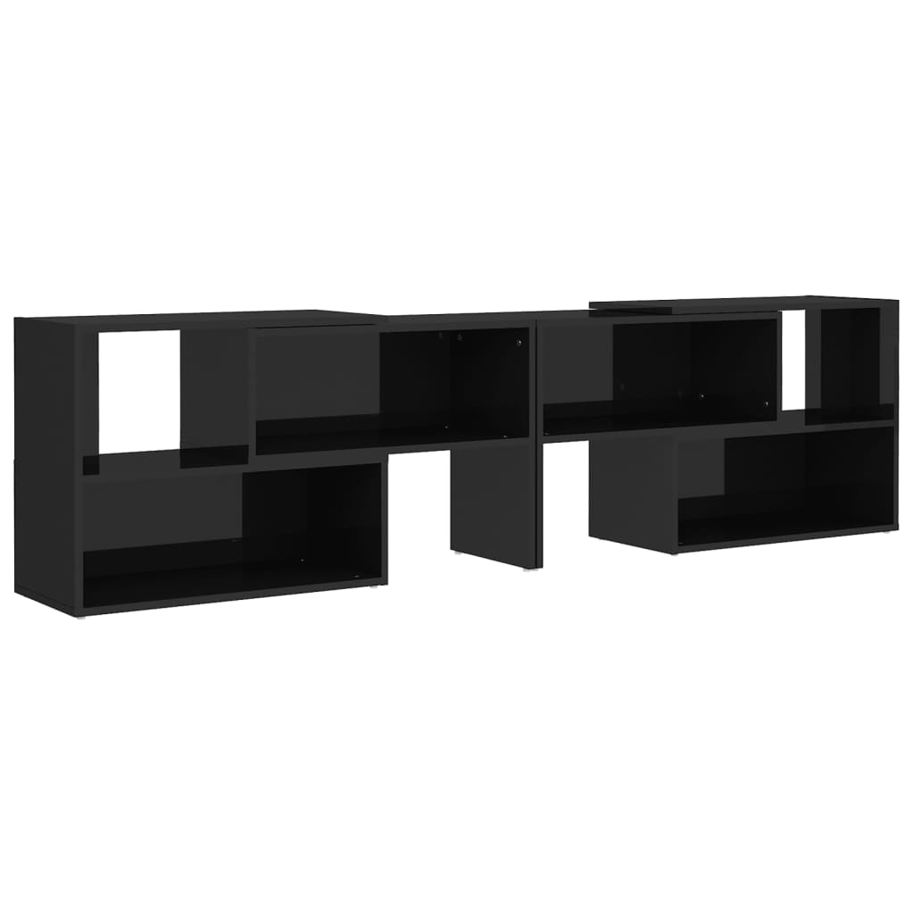 Meuble TV Noir brillant 149x30x52 cm Aggloméré | meublestv.fr 3