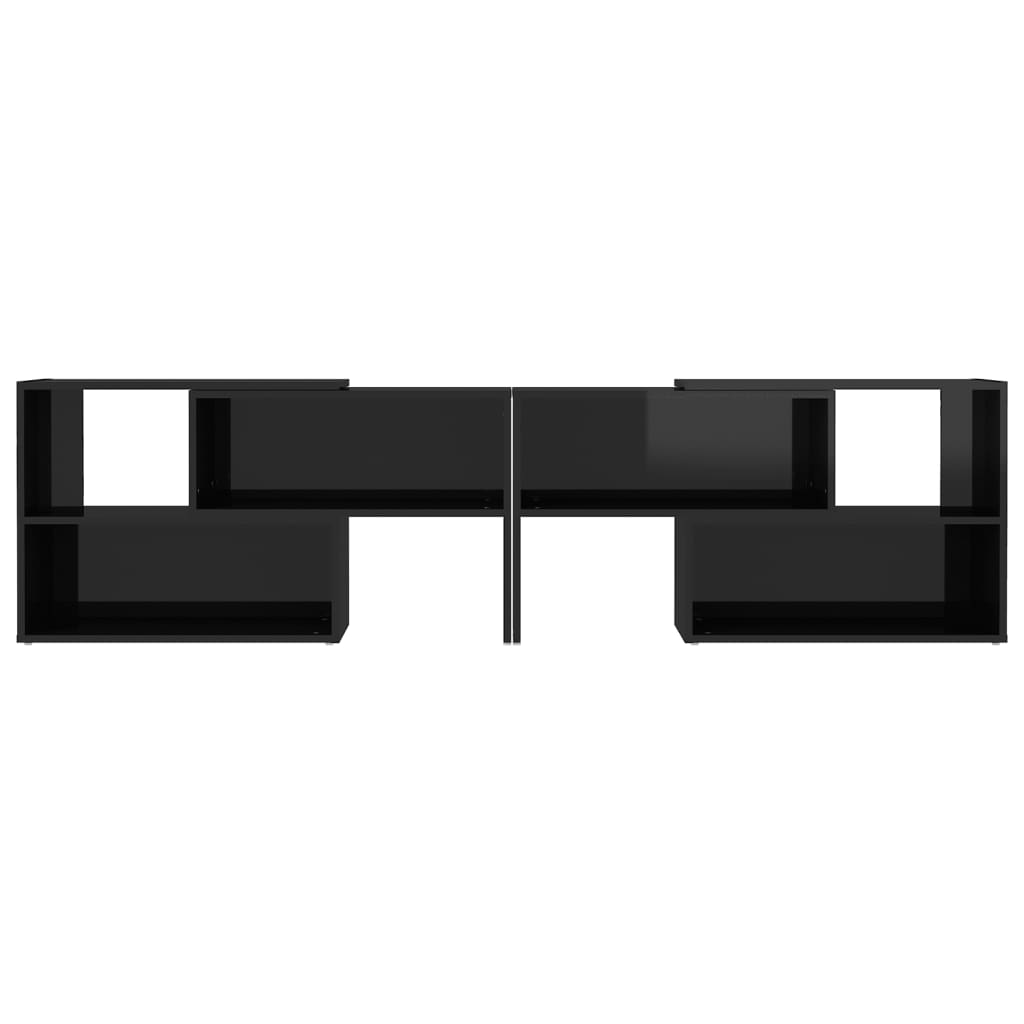 Meuble TV Noir brillant 149x30x52 cm Aggloméré | meublestv.fr 6