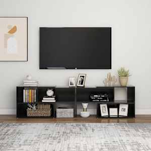 TV skříňka černá s vysokým leskem 149x30x52 cm kompozitní dřevo - obrázek 3