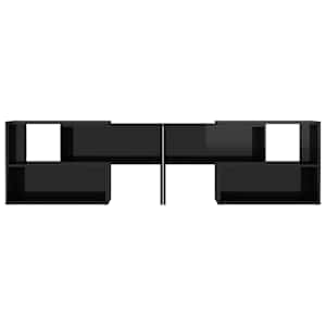 TV skříňka černá s vysokým leskem 149x30x52 cm kompozitní dřevo - obrázek 5