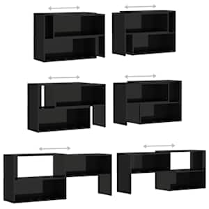 TV skříňka černá s vysokým leskem 149x30x52 cm kompozitní dřevo - obrázek 6