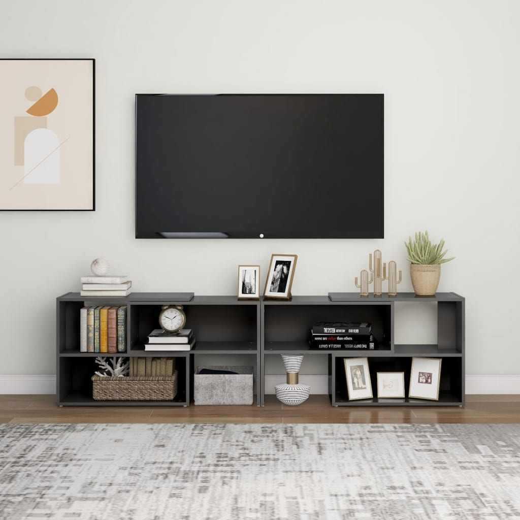 

vidaXL Tv-meubel 149x30x52 cm spaanplaat hoogglans grijs