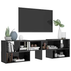TV skříňka šedá s vysokým leskem 149x30x52 cm kompozitní dřevo - obrázek 4