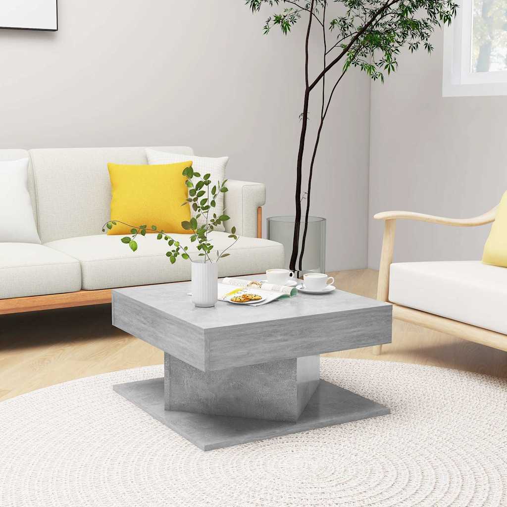 vidaXL Stolik kawowy, szaro betonu, 57x57x30 cm