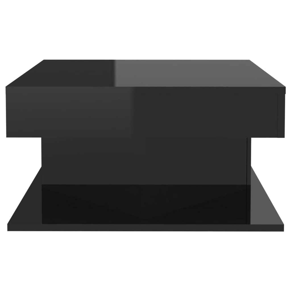 vidaXL Mesa de centro madera contrachapada negro brillante 57x57x30 cm