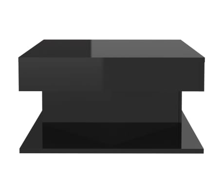 vidaXL Mesa de centro madera contrachapada negro brillante 57x57x30 cm