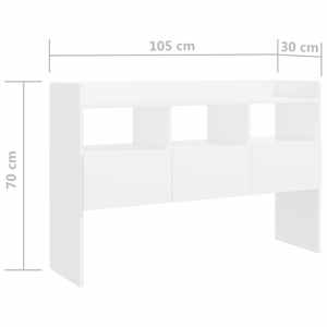 Příborník bílý 105 x 30 x 70 cm kompozitní dřevo - obrázek 8