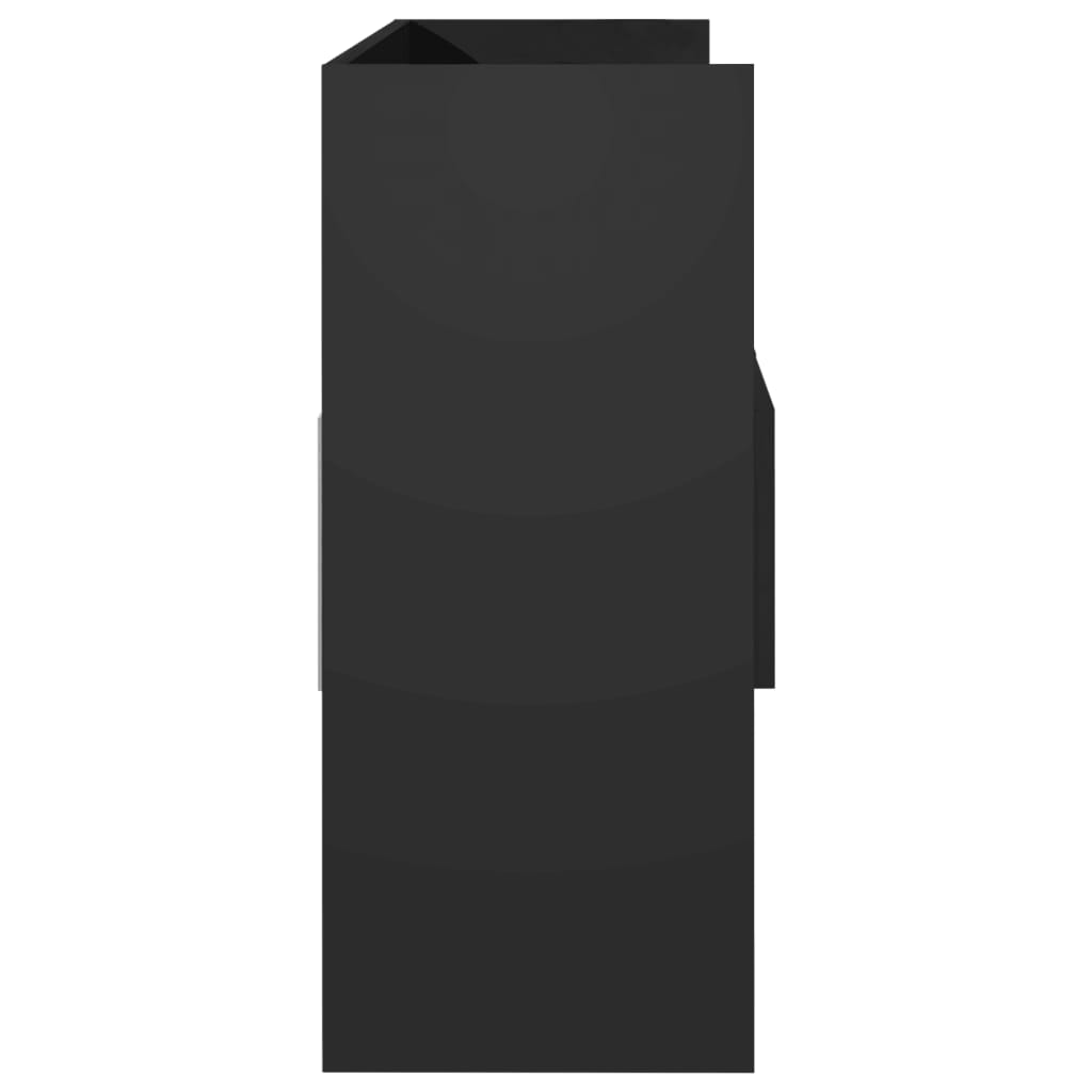 Příborník černý s vysokým leskem 105 x 30 x 70 cm dřevotříska