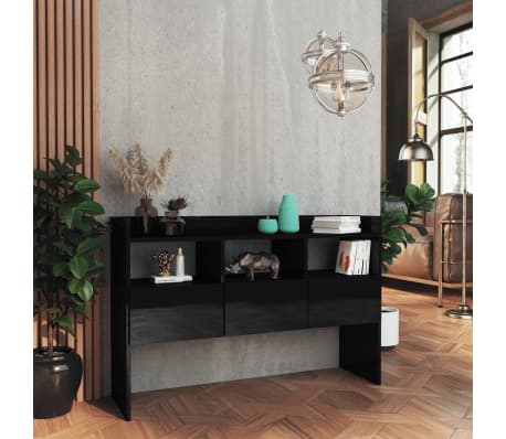 vidaXL puhvetkapp, kõrgläikega must, 105 x 30 x 70 cm, puitlaastplaat