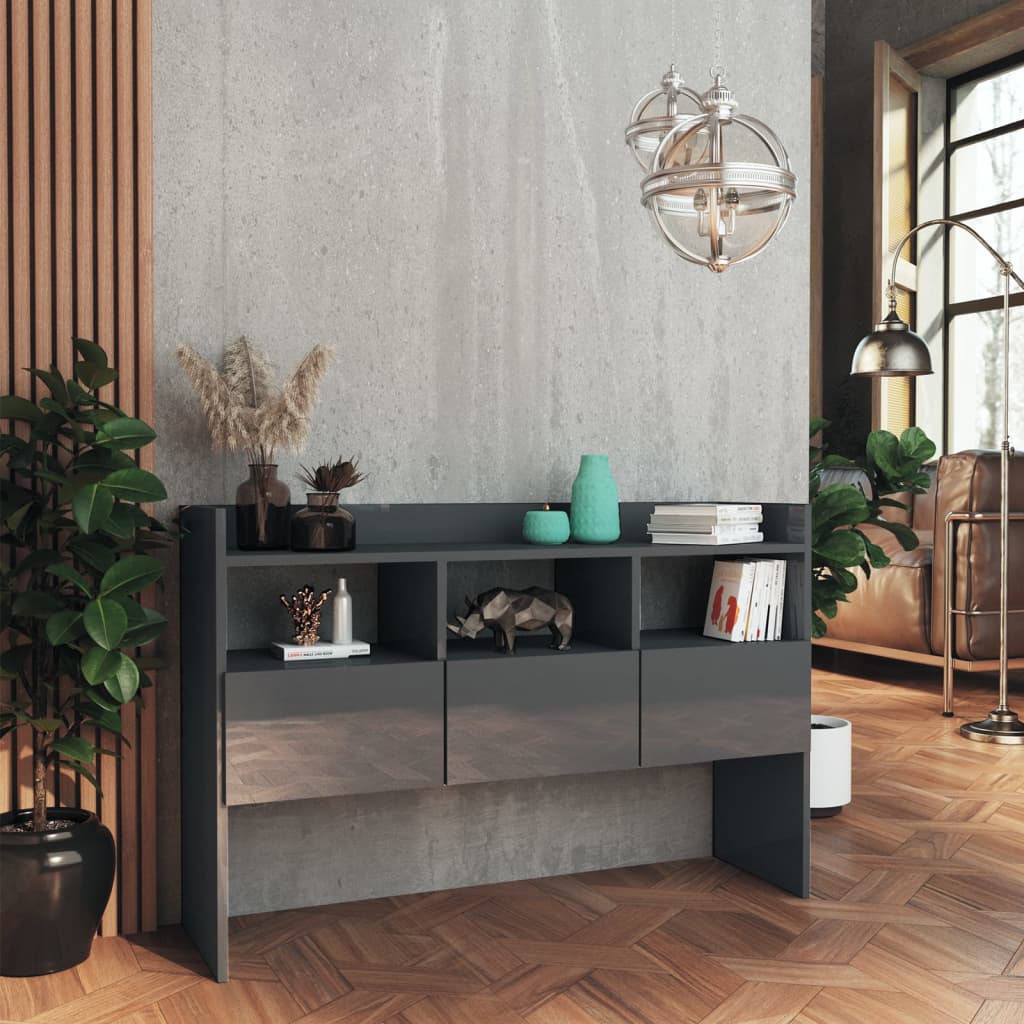 

vidaXL Dressoir 105x30x70 cm spaanplaat hoogglans grijs