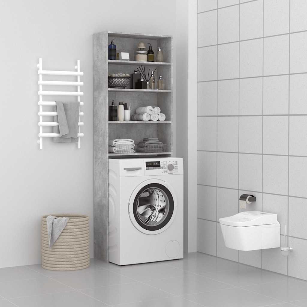 vidaXL Waschmaschinenschrank Betongrau 64x24x190 cm