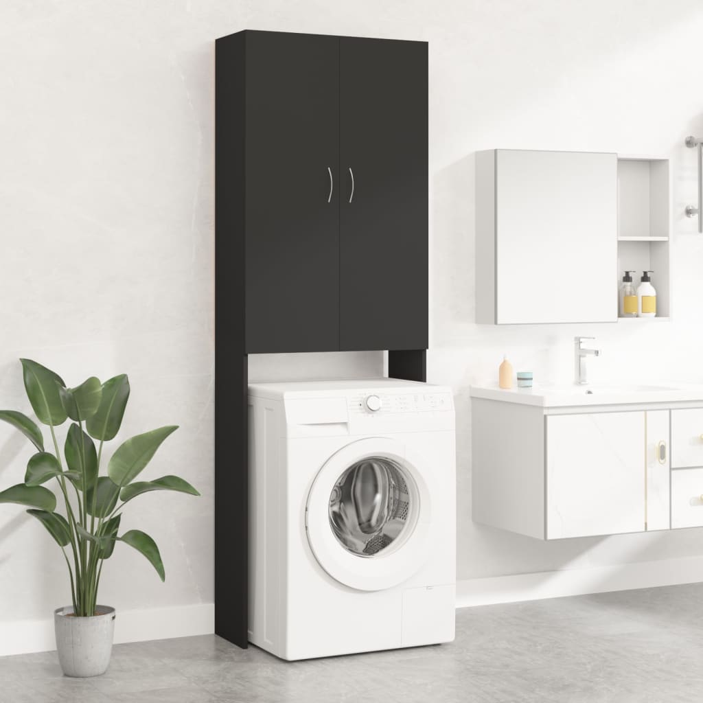 vidaXL Dulap mașina de spălat, negru, 64×25,5×190 cm vidaxl.ro