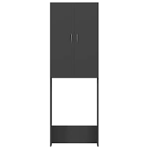 vidaXL Vaskemaskinskap grå 64x25,5x190 cm