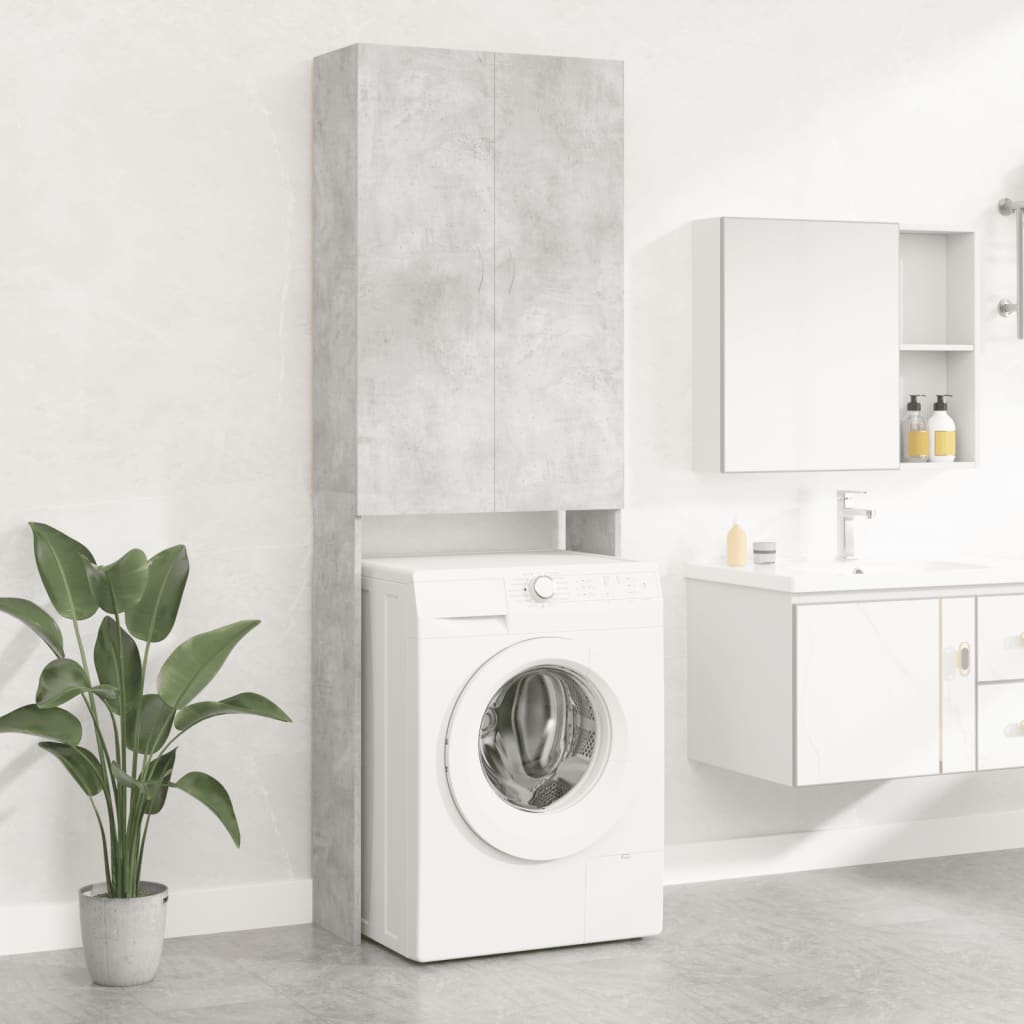 vidaXL Dulap mașină de spălat, gri beton, 64×25,5×190 cm vidaXL