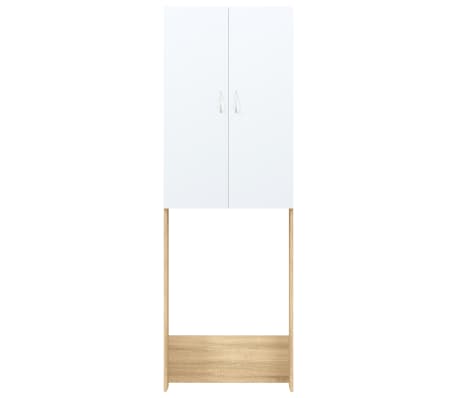 vidaXL Armario para lavadora blanco y roble Sonoma 64x25,5x190 cm