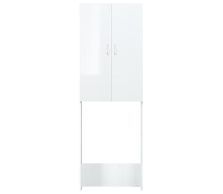 vidaXL Ντουλάπι Πλυντηρίου Γυαλιστερό Λευκό 64 x 25,5 x 190 εκ.