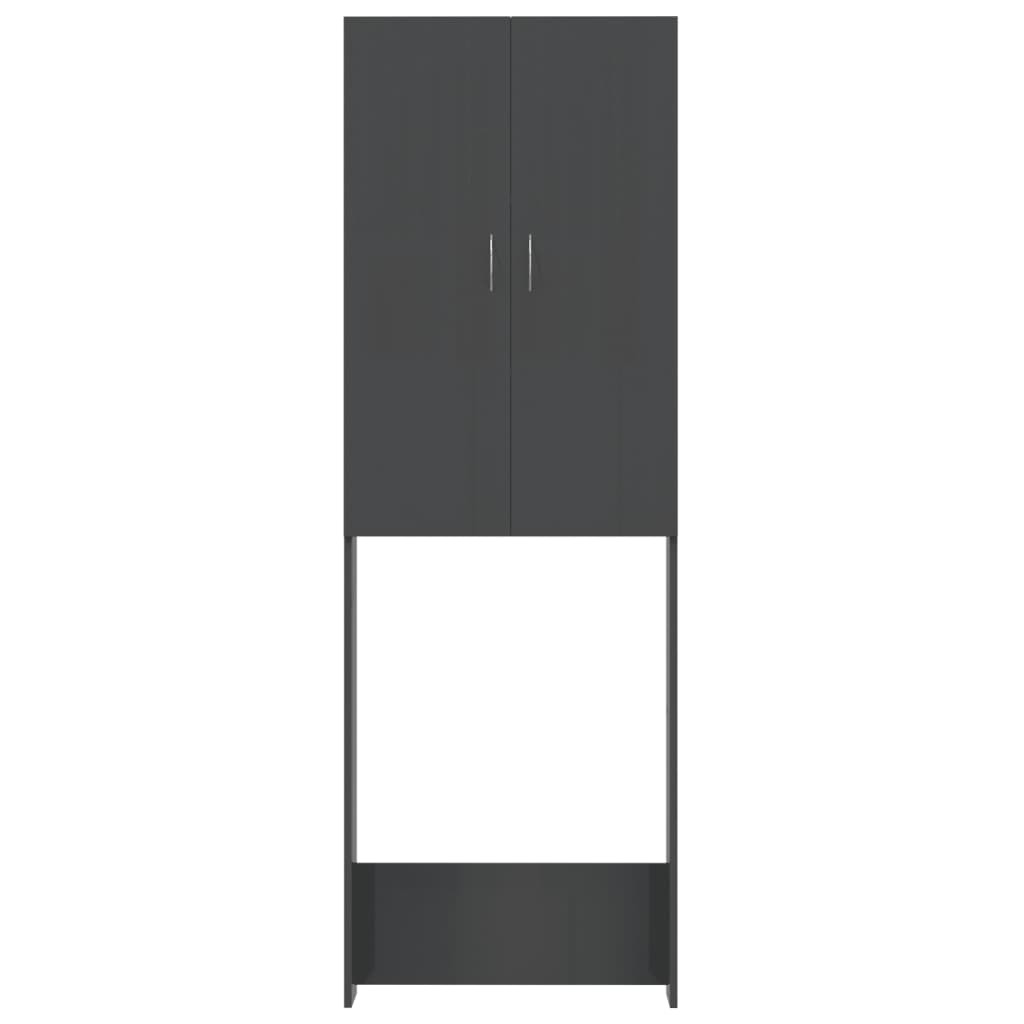 vidaXL Skříňka nad pračku šedá s vysokým leskem 64 x 25,5 x 190 cm