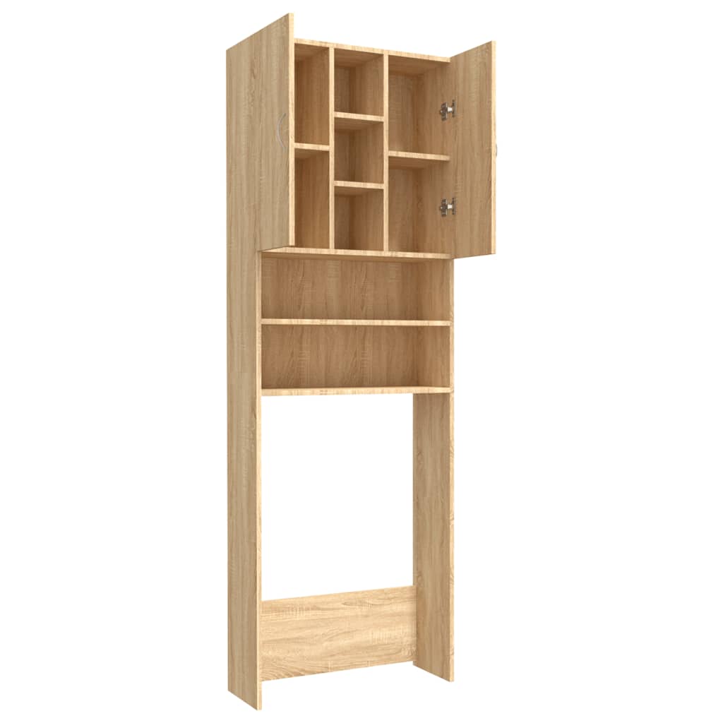 Meuble étagère WC 2 portes en bois