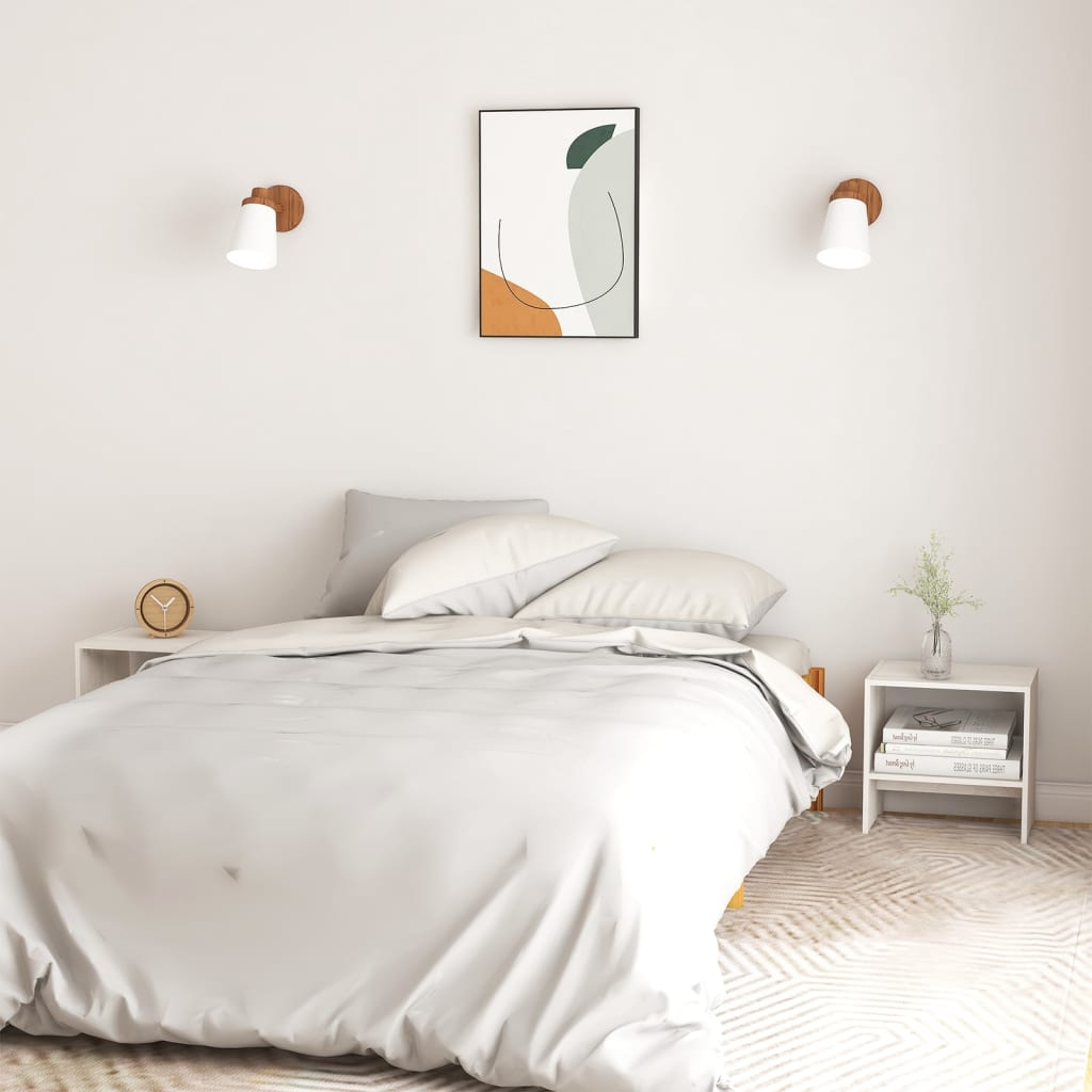 

vidaXL Nachtkastje 40x30,5x40 cm massief grenenhout wit