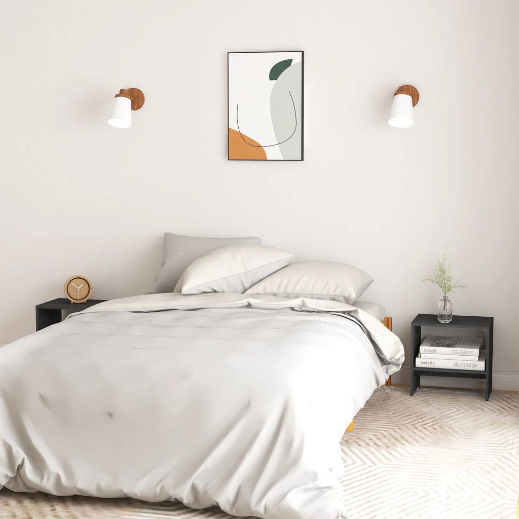 

vidaXL Nachtkastjes 2st 40x30,5x40 cm massief grenenhout grijs
