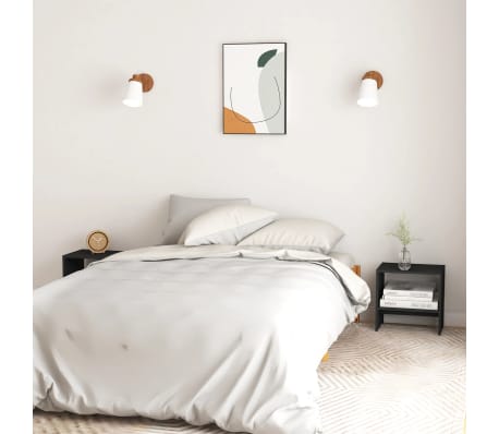 vidaXL Nattbord svart 40x30,5x40 cm heltre furu