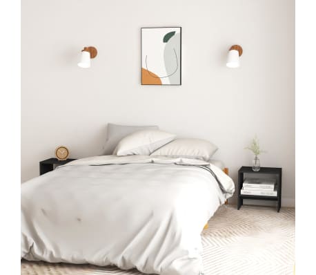 vidaXL Nattbord 2 stk svart 40x30,5x40 cm heltre furu