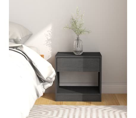 vidaXL Nachttische 2 Stk. Grau 40x31x40 cm Massivholz Kiefer