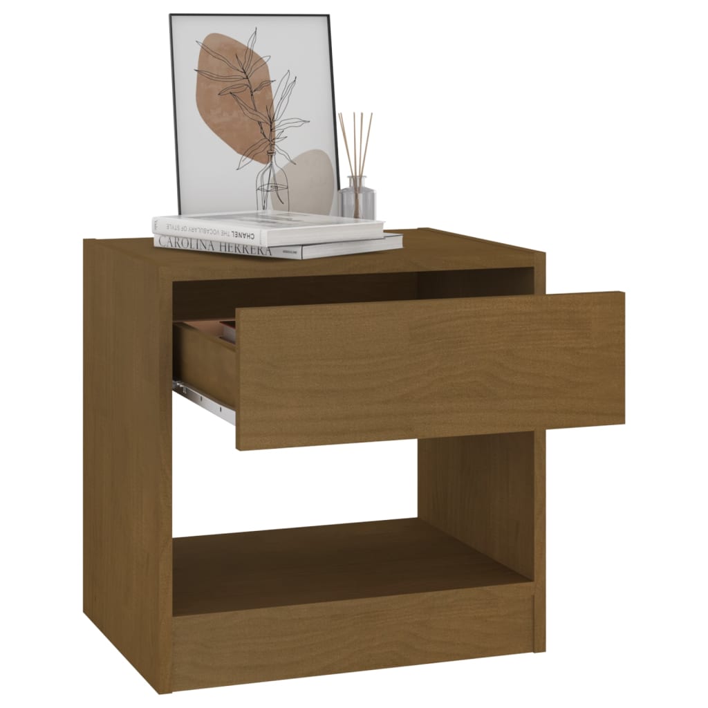 

vidaXL Nachtkastje 40x31x40 cm massief grenenhout honingbruin