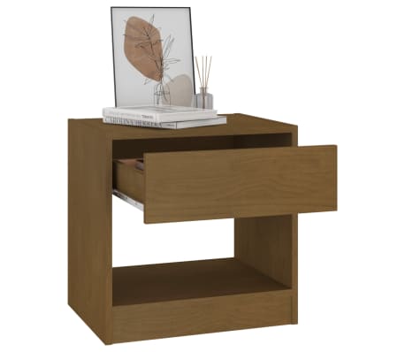vidaXL Bedside Cabinet Honey Brown 40x31x40 cm Solid Pinewood