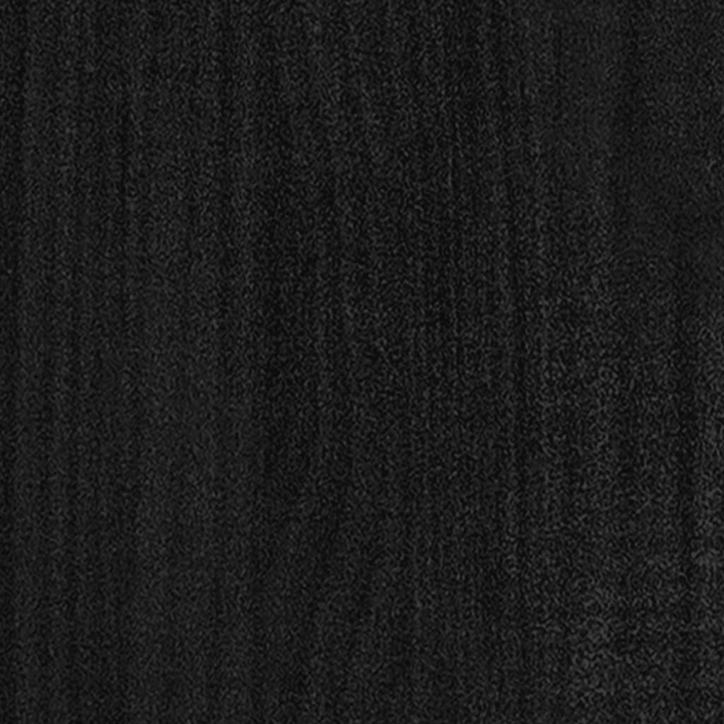 Fekete tömör fenyőfa éjjeliszekrény 40 x 30,5 x 35,5 cm 