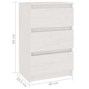 Noční stolky 2 ks bílé 40 x 29,5 x 64 cm masivní borové dřevo - obrázek 7