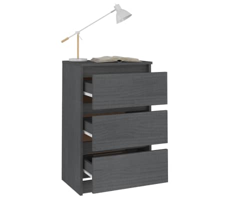 vidaXL Nattbord gr&aring; 40x29,5x64 cm heltre furu