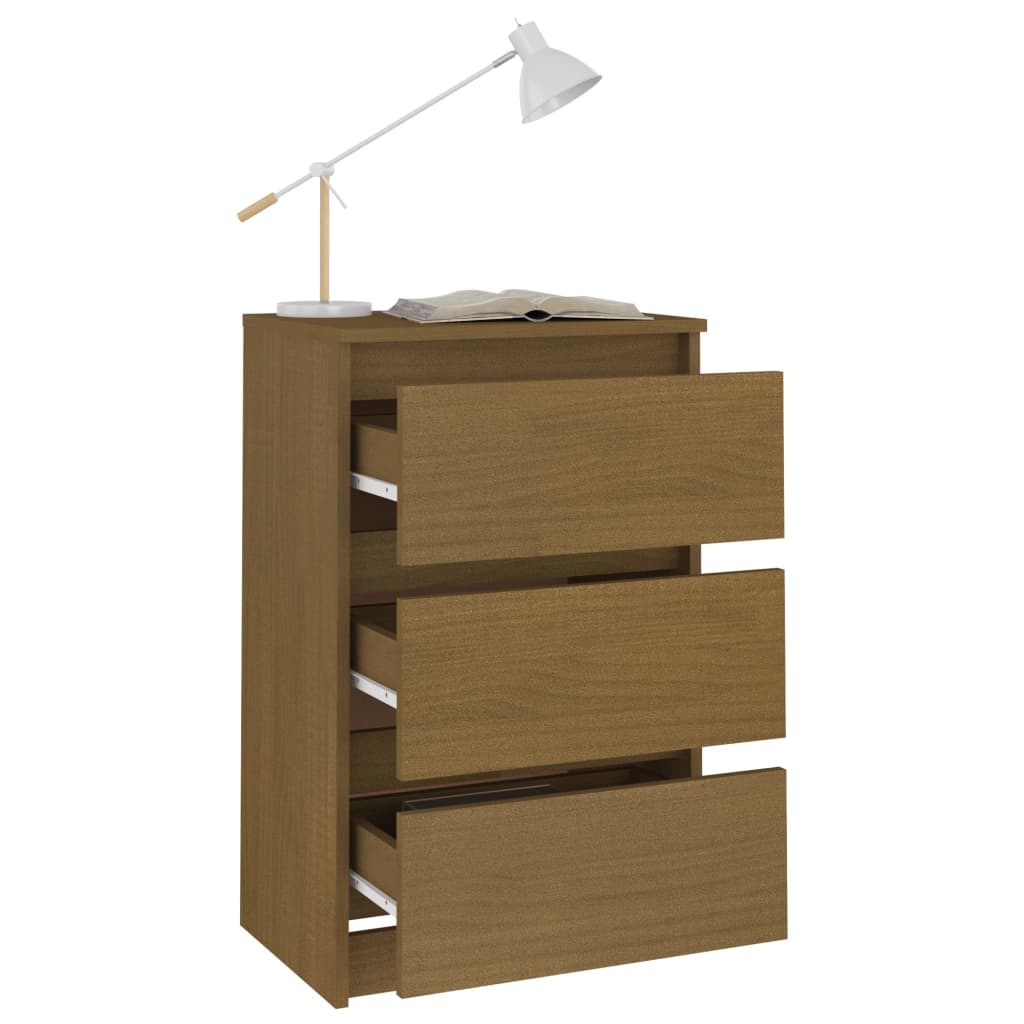 

vidaXL Nachtkastje 40x29,5x64 cm massief grenenhout honingbruin