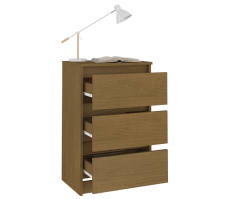 vidaXL Nattbord 2 stk honnigbrun heltre furu