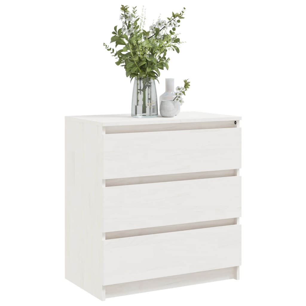

vidaXL Nachtkastje 60x36x64 cm massief grenenhout wit