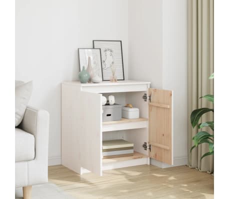 vidaXL Odkl&aacute;dac&iacute; skř&iacute;ňka b&iacute;l&aacute; 60 x 36 x 65 cm masivn&iacute; borov&eacute; dřevo