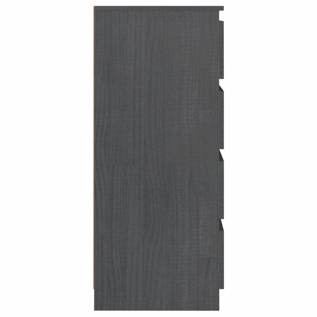 Odkládací skříňka šedá 60 x 36 x 84 cm masivní borové dřevo
