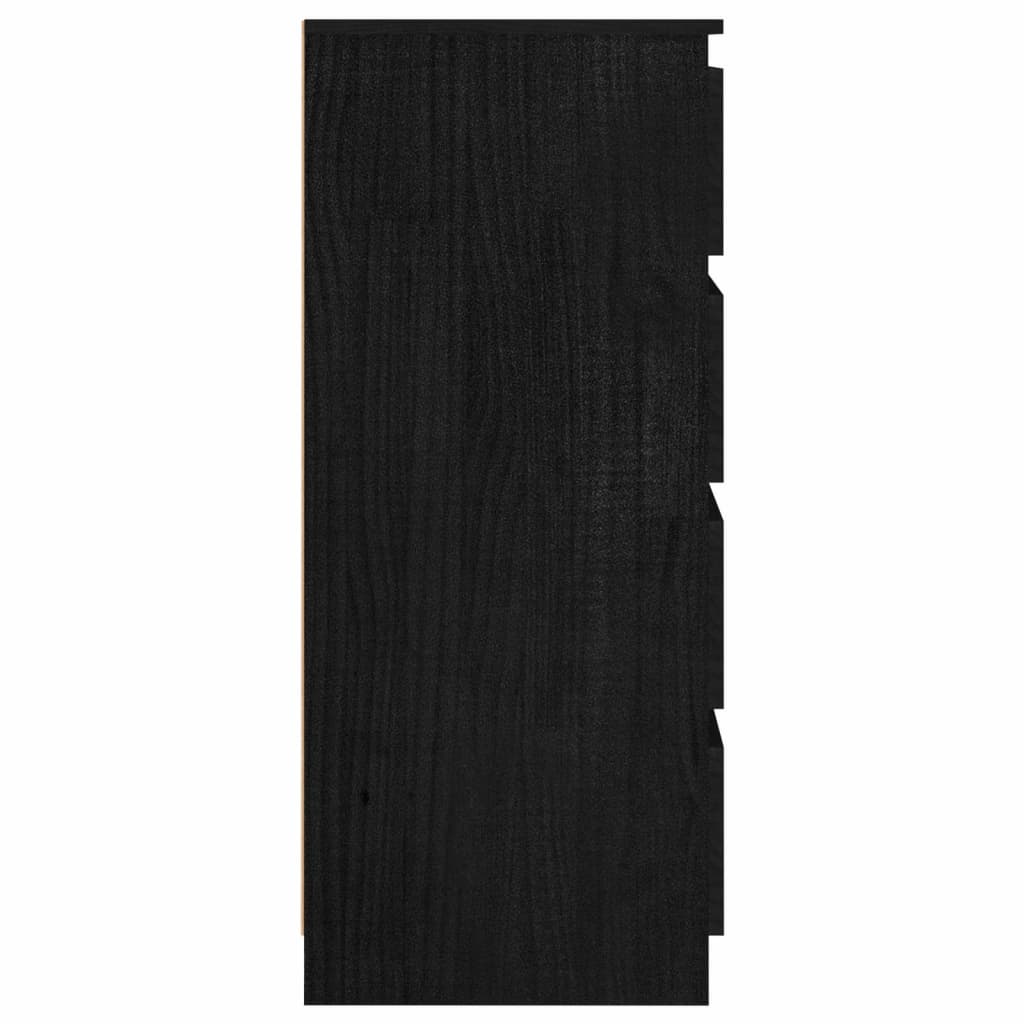  Bočná skrinka čierna 60x36x84 cm borovicový masív