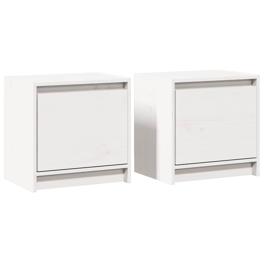 vidaXL Noční stolky 2 ks bílé 40 x 30,5 x 40 cm masivní borové dřevo