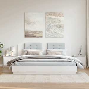 Nočna omarica 2 kosa bela 40x30,5x40 cm trdna borovina