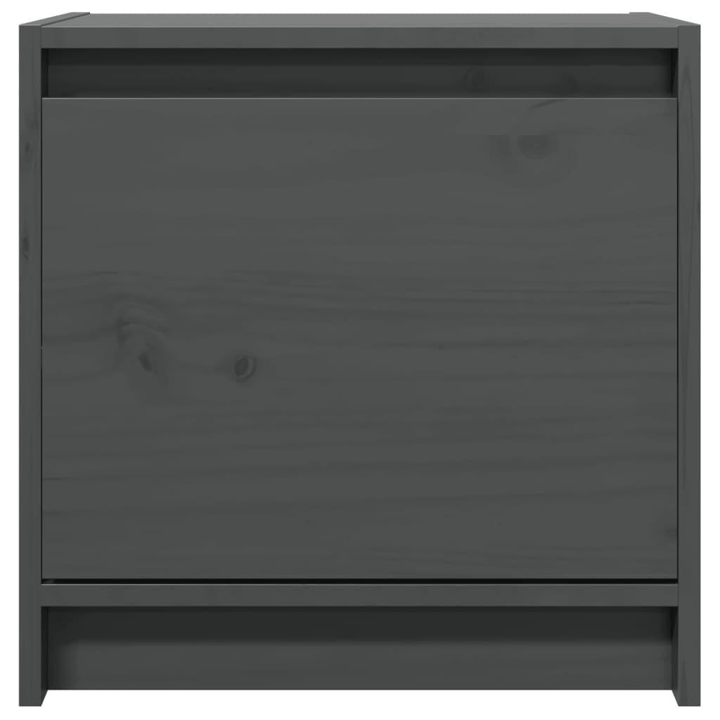vidaXL Nachtkastjes 2st 40x30,5x40 cm massief grenenhout grijs afbeelding