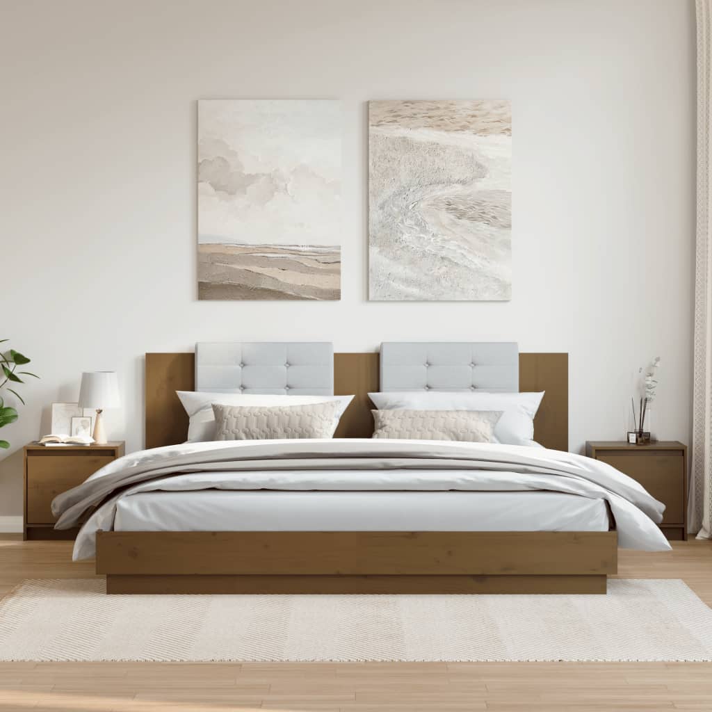 Nattbord 2 stk 40x30,5x40 cm heltre furu honningbrun