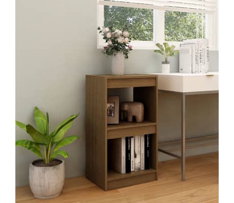 vidaXL Spintelė knygoms, medaus ruda, 40x30x71,5cm, pu&scaron;ies masyvas