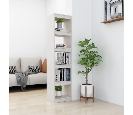 vidaXL Βιβλιοθήκη/Διαχωριστικό Χώρου Λευκό 40x30x167,5 εκ. Ξύλο Πεύκου