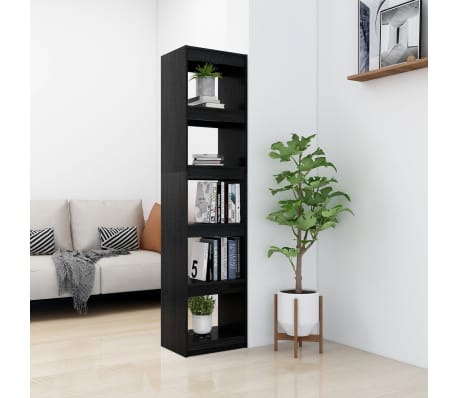 vidaXL Libreria/Divisorio Nero 40x30x167,5 cm in Massello di Pino