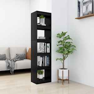 vidaXL Libreria/Divisorio Nero 40x30x167,5 cm in Massello di Pino