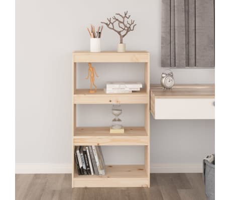 vidaXL Knjižna omara/pregrada 60x30x103,5 cm trdna borovina