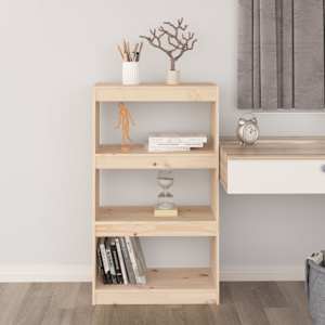 vidaXL Knjižna omara/pregrada 60x30x103,5 cm trdna borovina