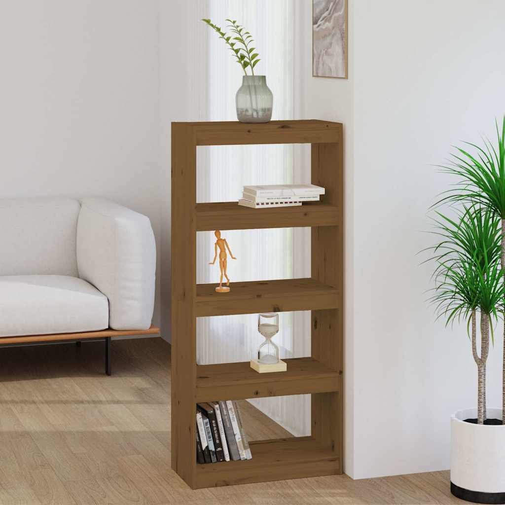 vidaXL Rega� na ksi��ki/przegroda, miodowy br�z, 60x30x135,5 cm, sosna