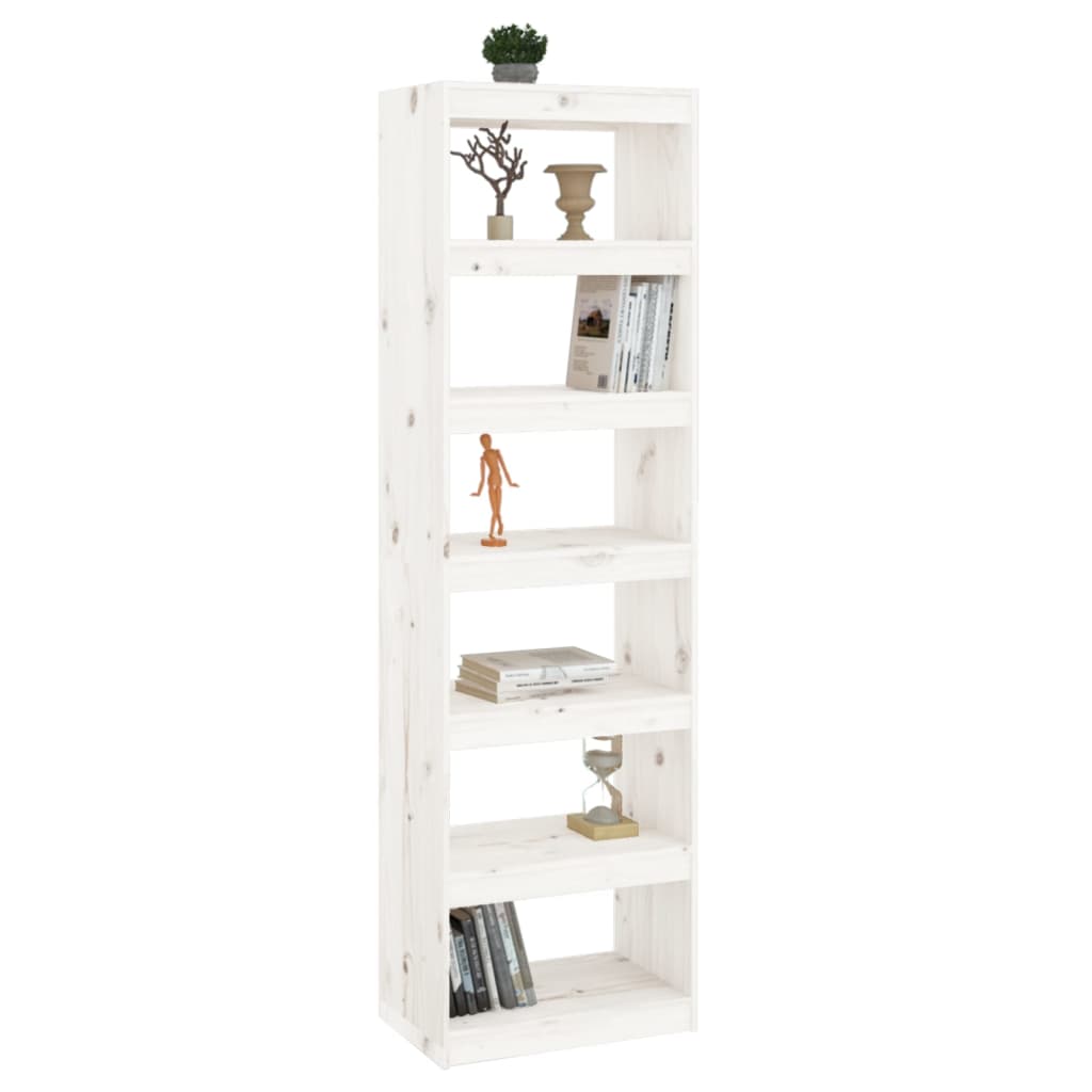 

vidaXL Boekenkast/kamerscherm 60x30x199,5 cm massief grenenhout wit